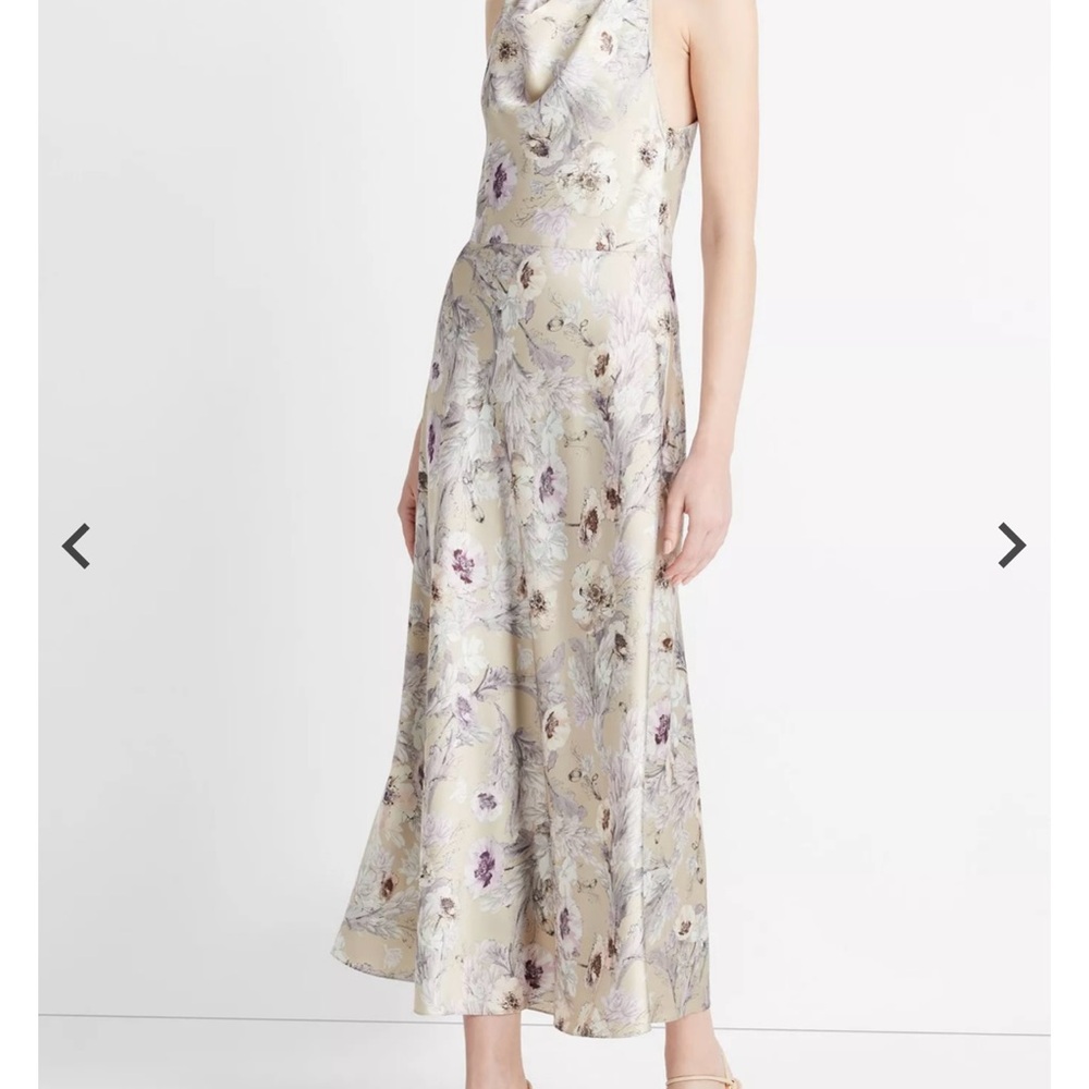 VINCE Wild Flower Cowl-Neck Halter Dress
Style # 293580 Size 6